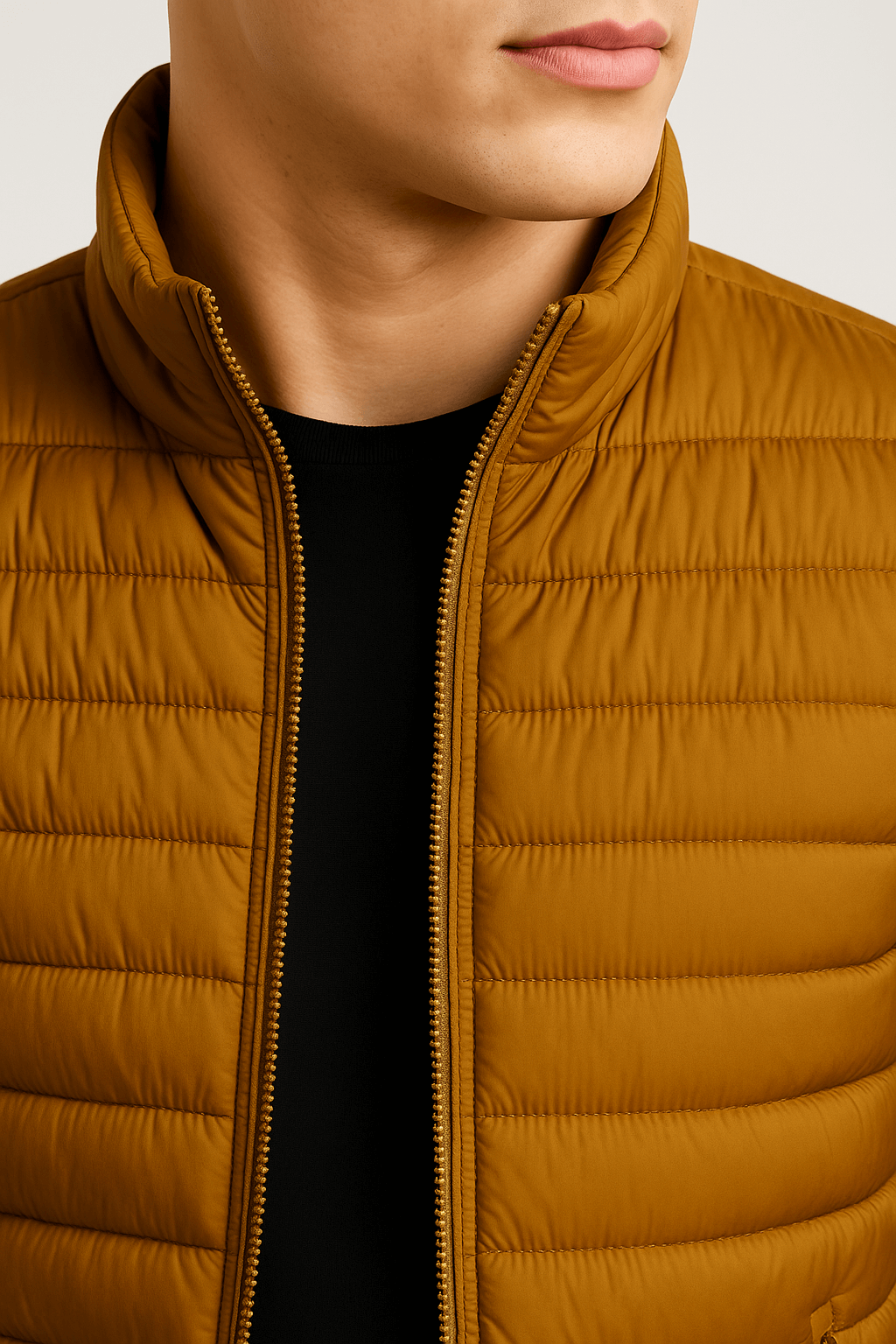 Premium Herre Gurkemeje Puffervest