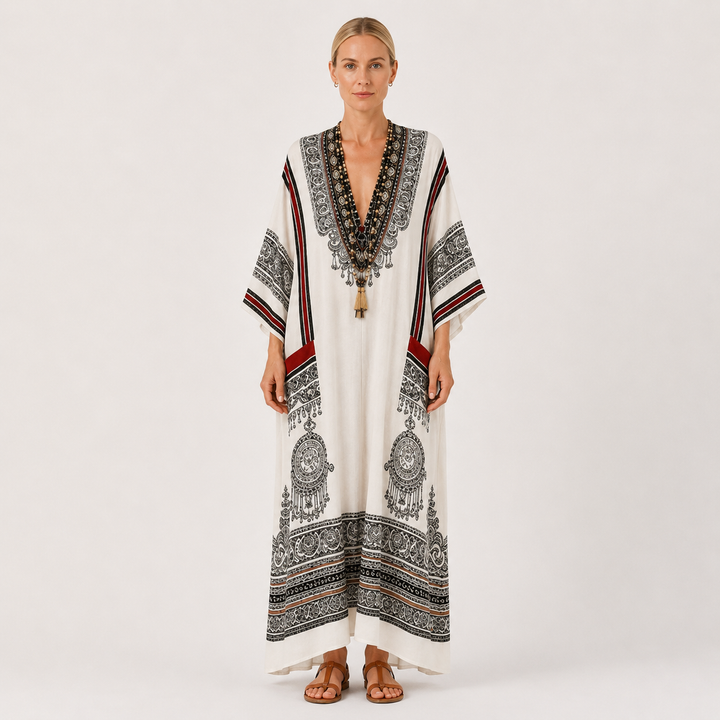 Kaftan Clara Hvid Etnisk