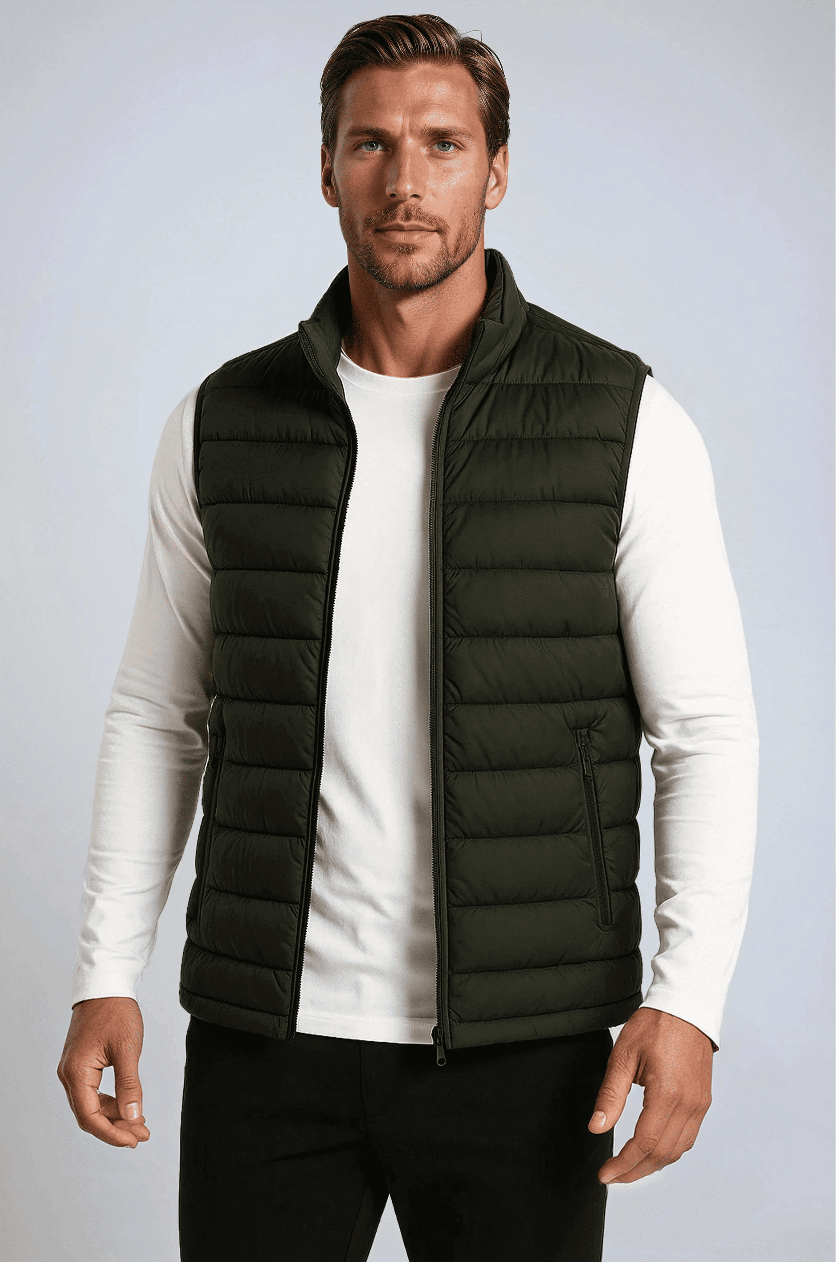 Premium Herre Mørk armygrøn Puffervest