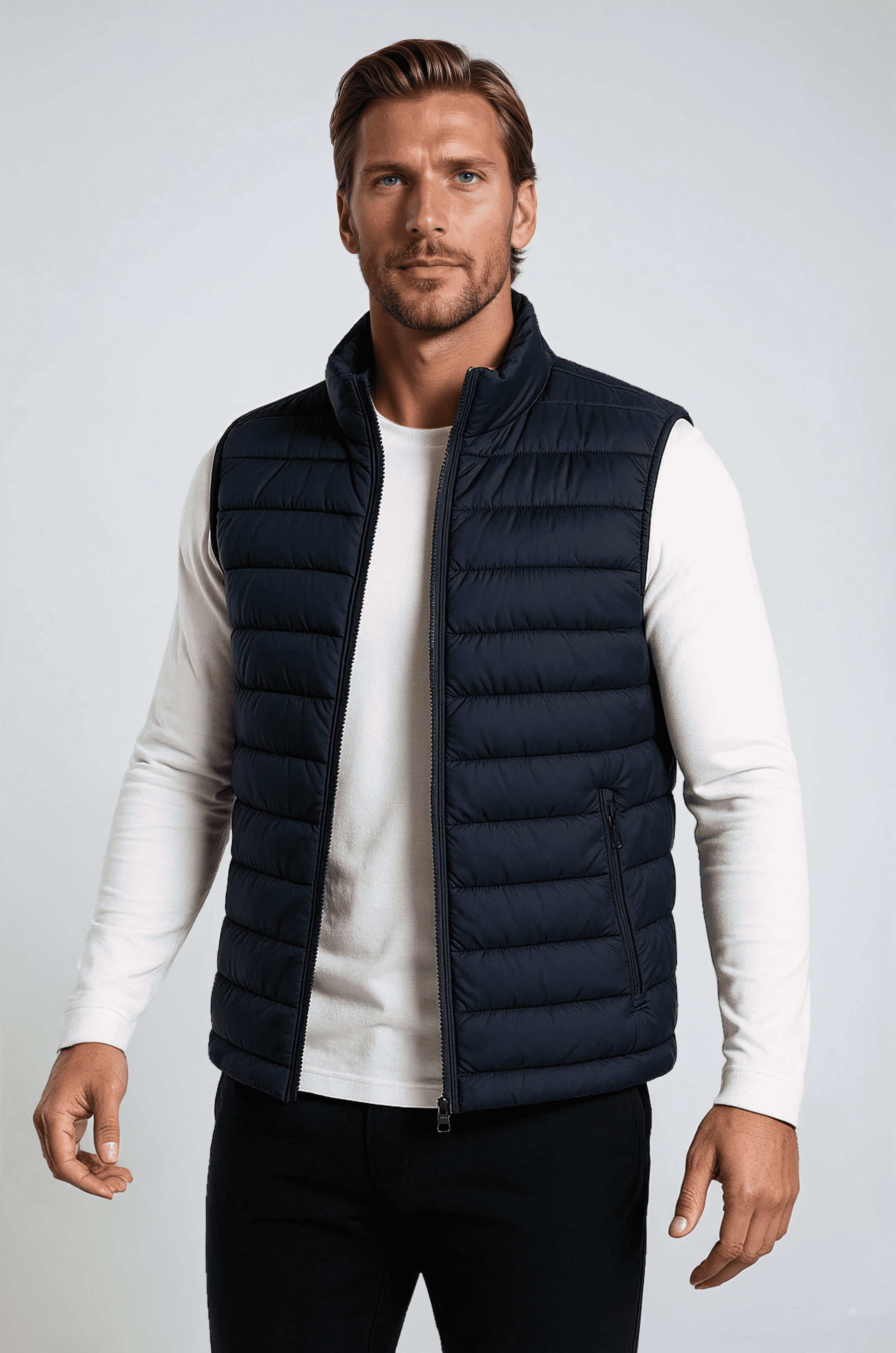 Premium Herre Marineblå Puffervest