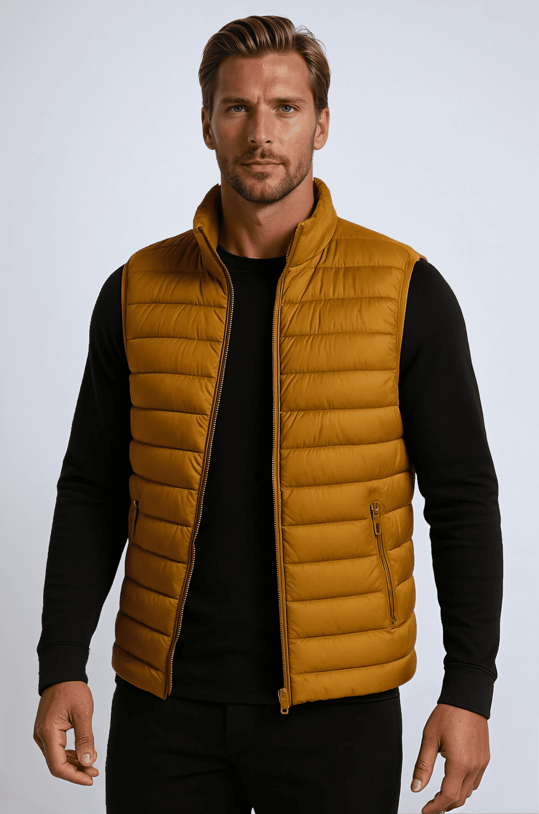 Premium Herre Gurkemeje Puffervest