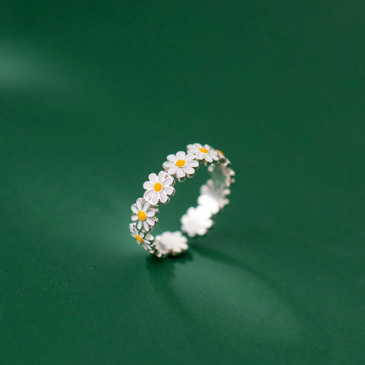 Sølv ring i form af en marguerit 