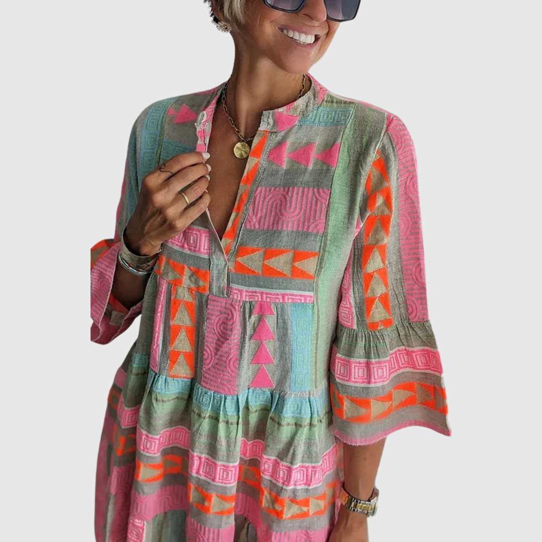 Anna | Boho lagdelt kjole