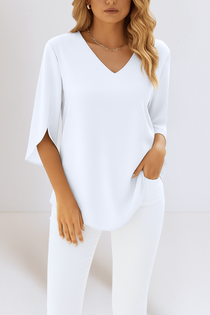 Emilie | Bluse med V-hals