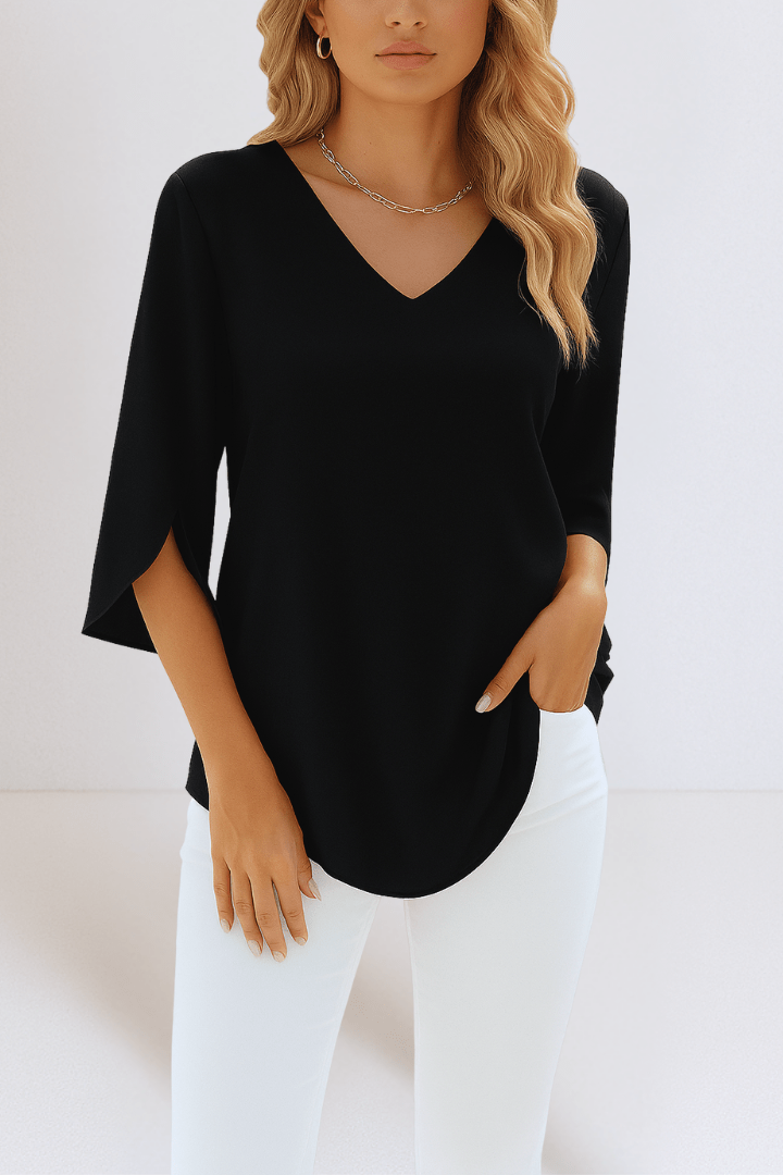 Emilie | Bluse med V-hals