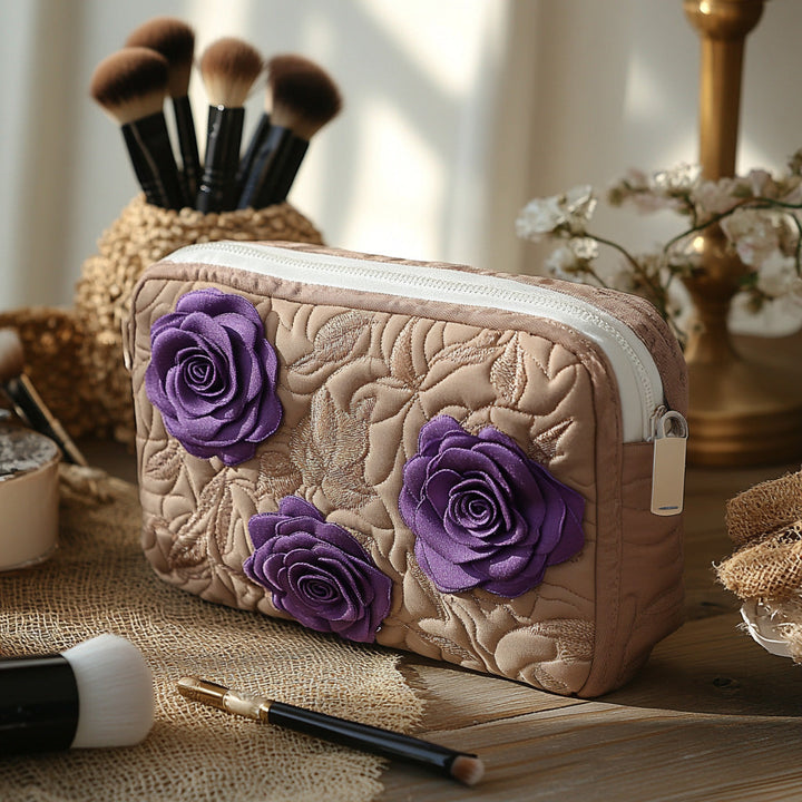 Makeuptaske Lilla Roser i Relief