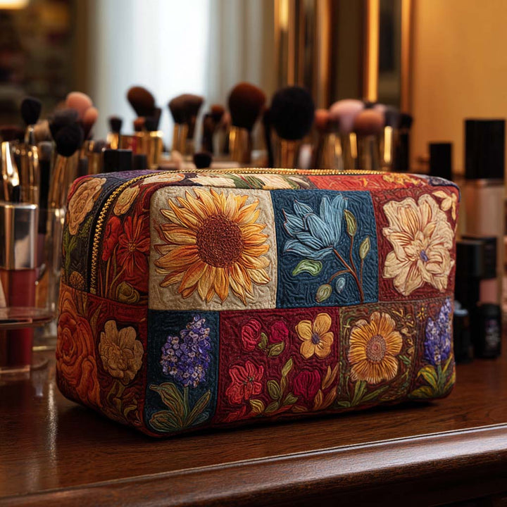 Makeuptaske Blomsterfelt i Firkanter