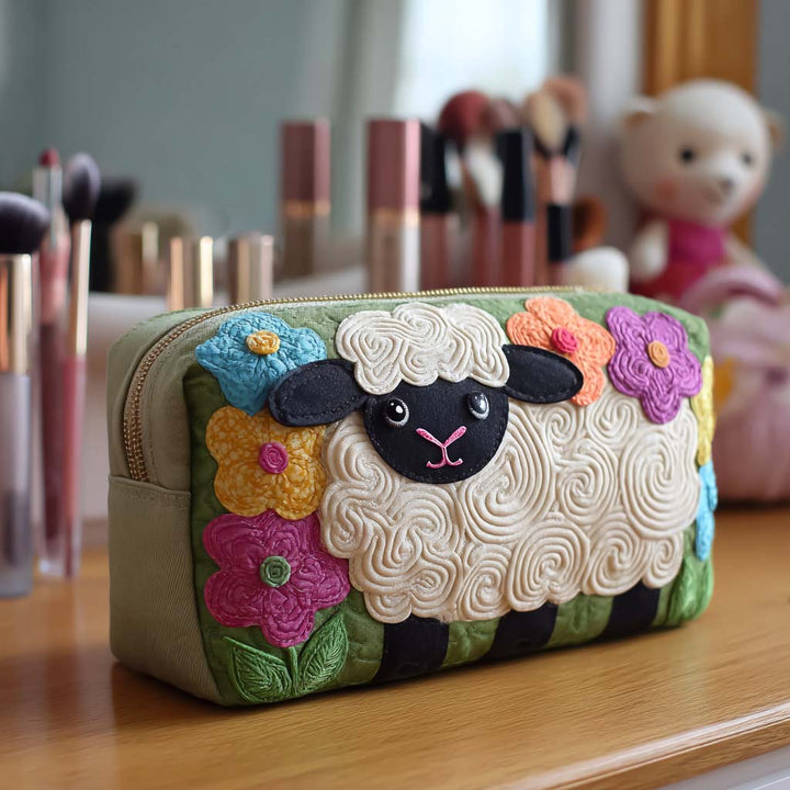 Makeuptaske Får og Blomster