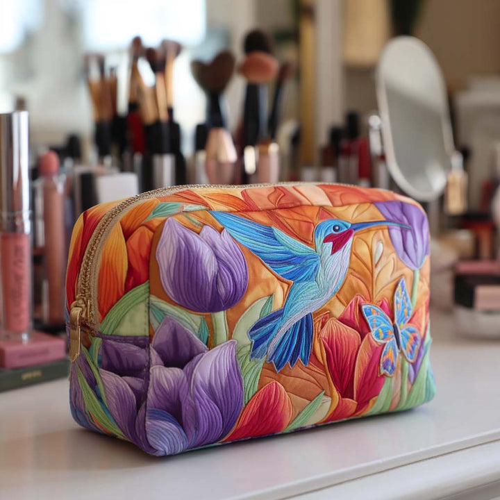 Makeuptaske Kolibri og Tulipaner