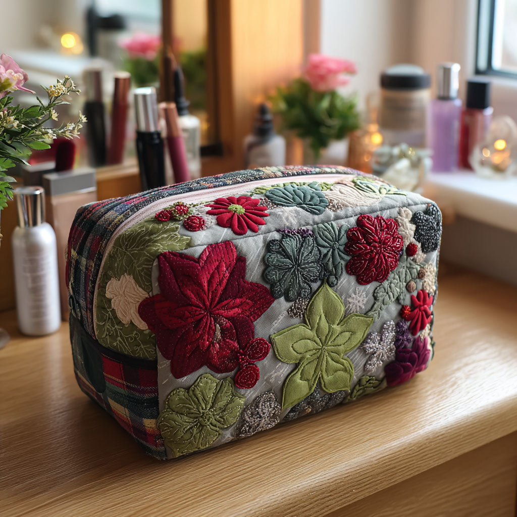 Makeuptaske Røde Blomster