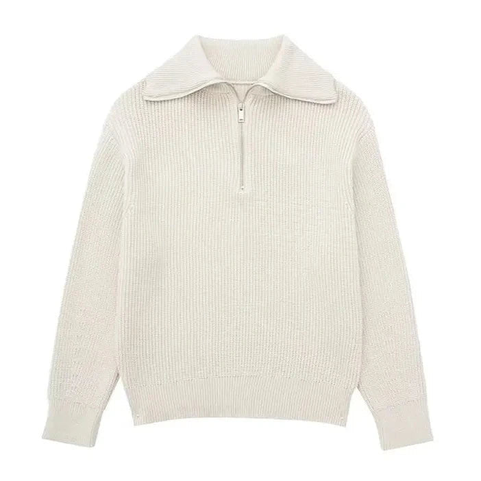 Savrani™ | Stribet sweater med lynlås