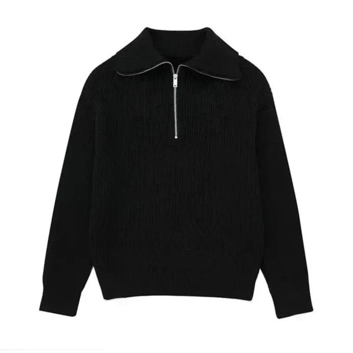 Savrani™ | Stribet sweater med lynlås