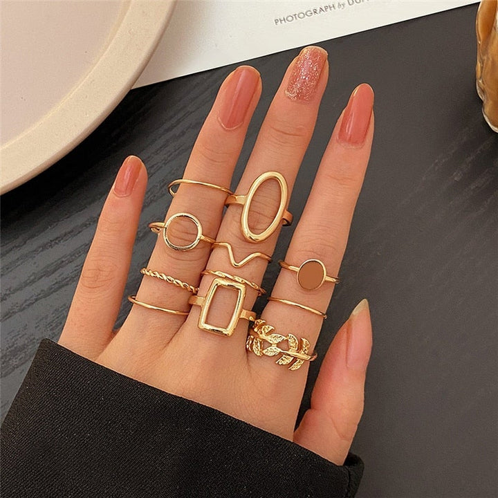 Sæt med 11 vintage ringe og sølv 