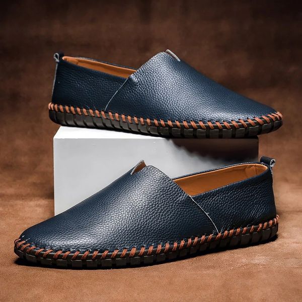 Håndlavede læderloafers