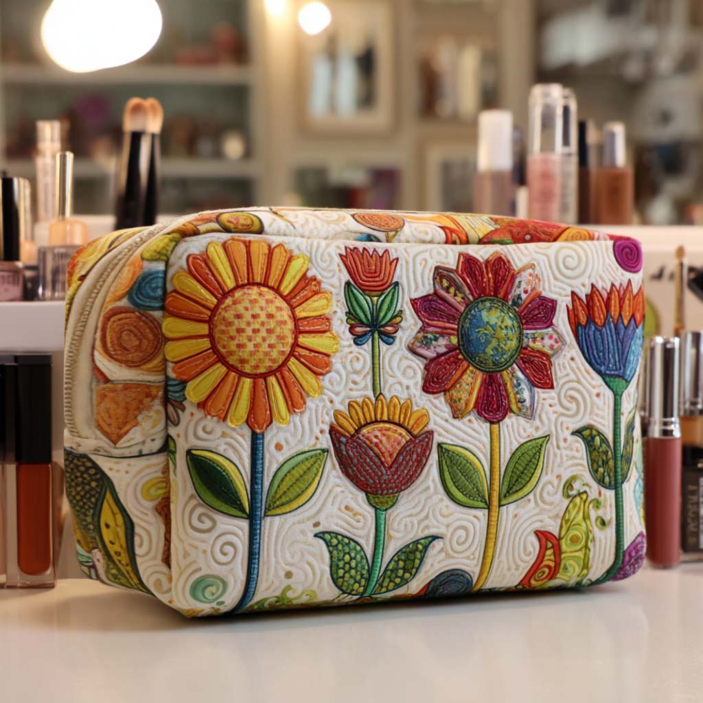 Makeuptaske Solsikke og Margeritter