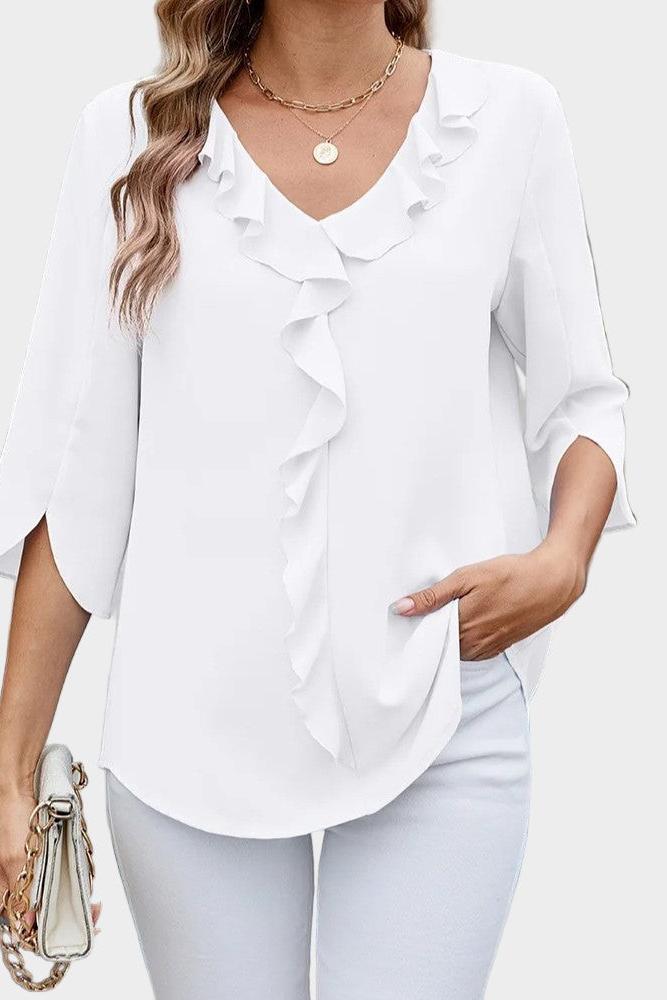 Helle | Bluse med flæser