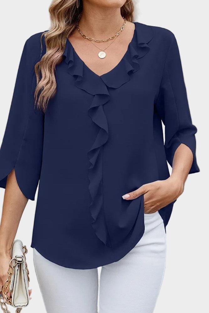 Helle | Bluse med flæser