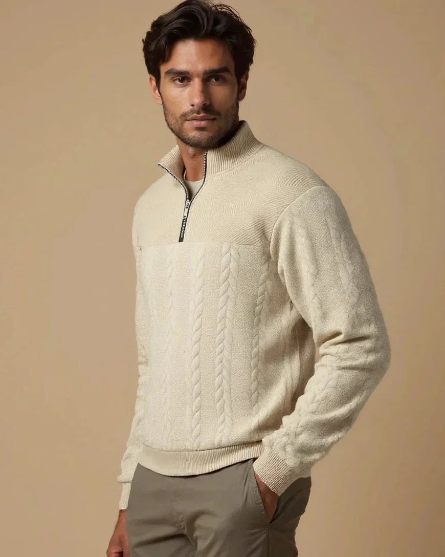 Henry™ | Pullover med honningmotiv og Krave