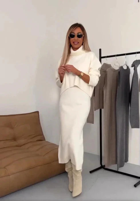 Mila Sæt – Elegant Strikket Sæt