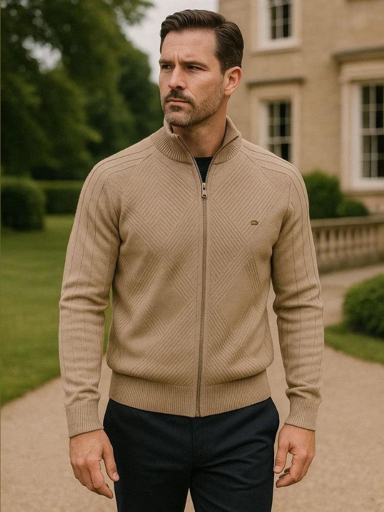 Jacquard™ | Strikcardigan med Lynlås