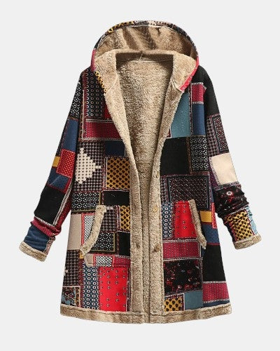 Jade | Vintage patchwork fleecejakke 
