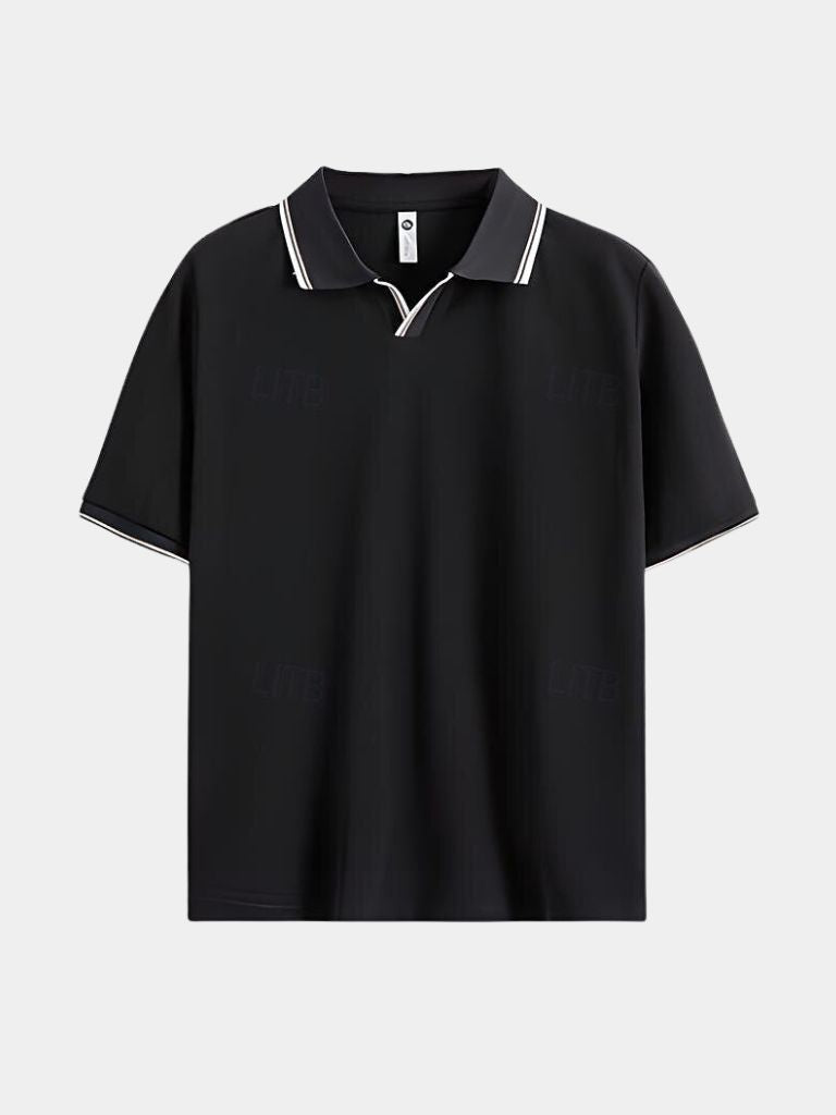 Jesper™ | Sort polo med V-hals