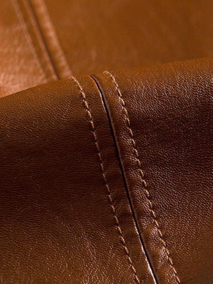 Jonas™ | Karamelfarvet Læderjakke