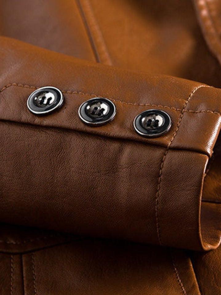 Jonas™ | Karamelfarvet Læderjakke