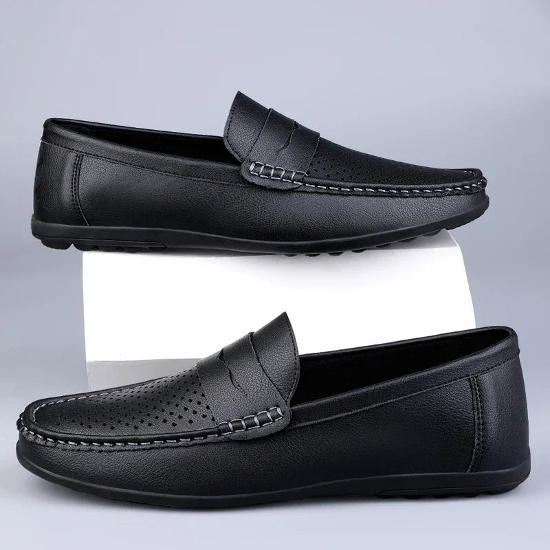 Klassiske italienske læderloafers