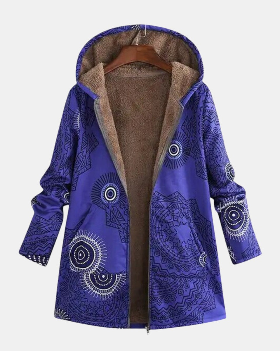 Månen | Midnatsblå Mandala Fleece hættetrøje 