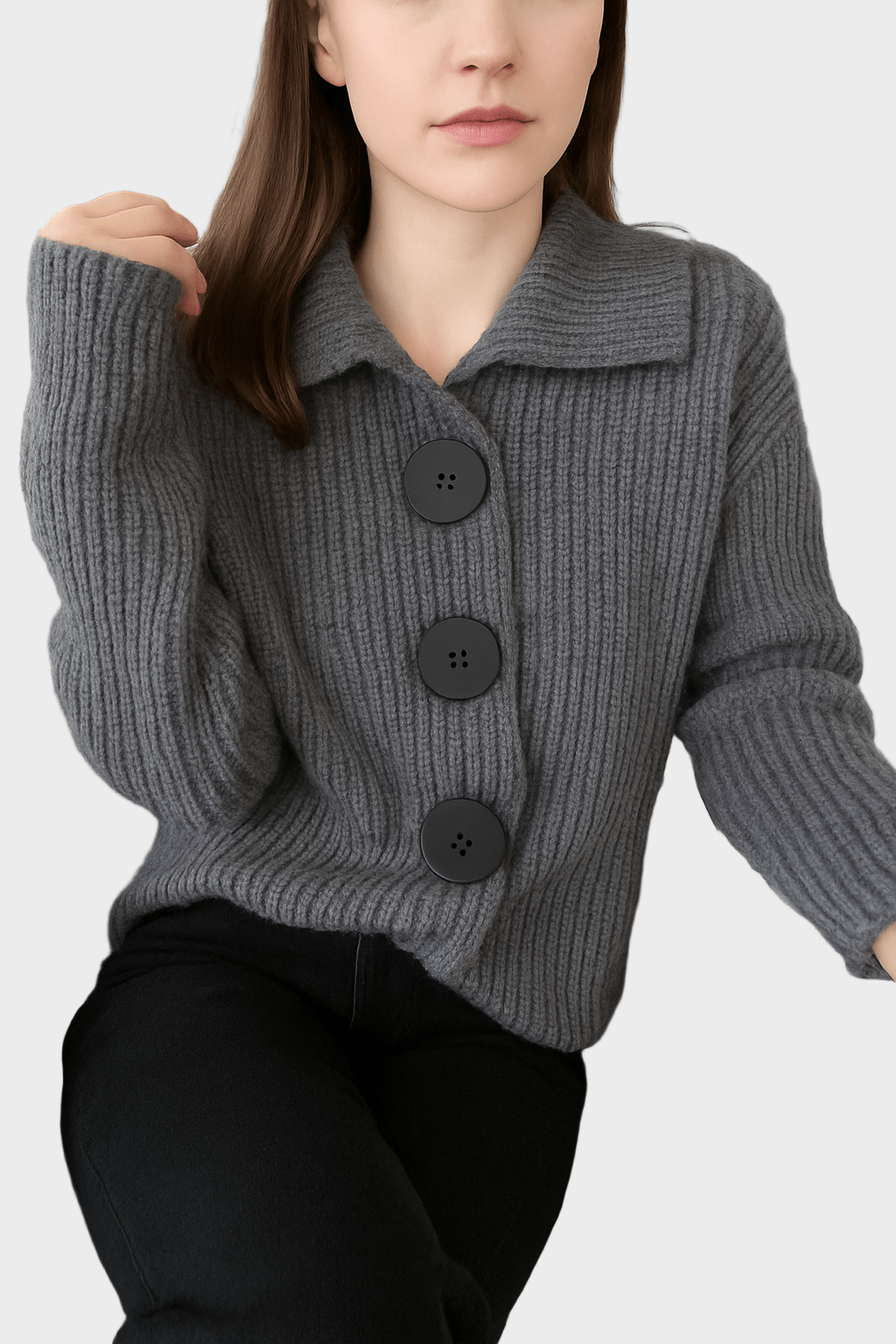 Malene | mørkegrå cardigan