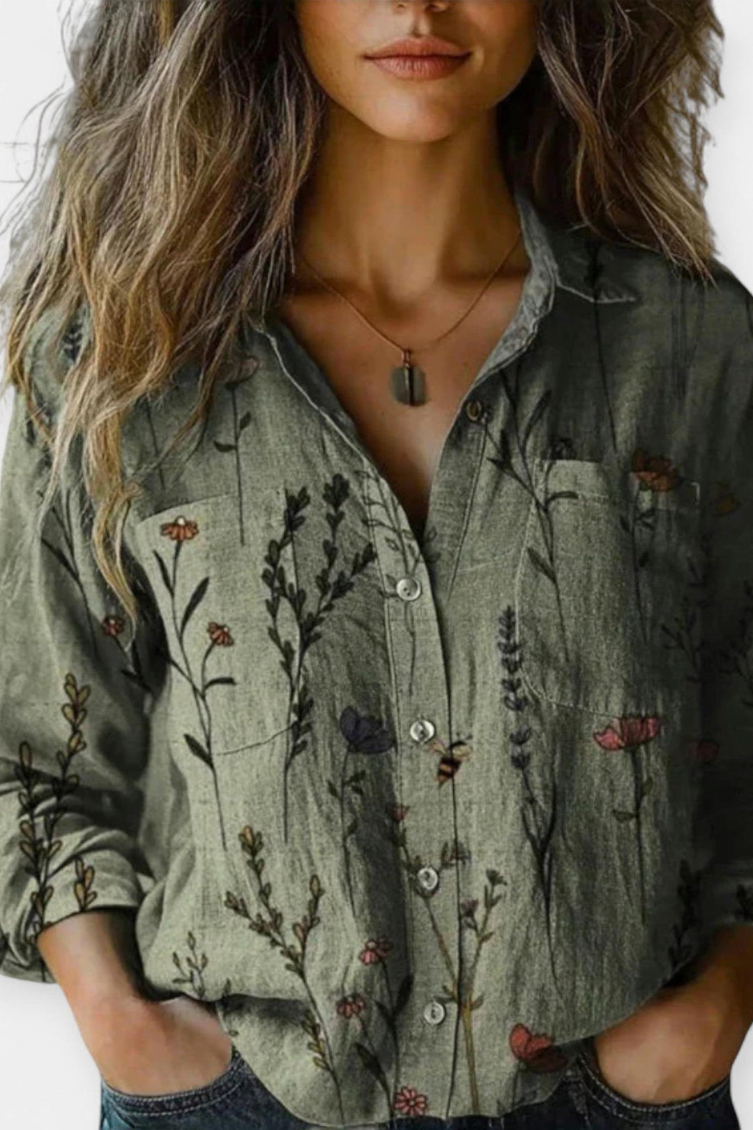 Mille | Vintage mønstret bluse