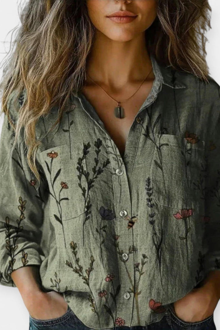 Mille | Vintage mønstret bluse