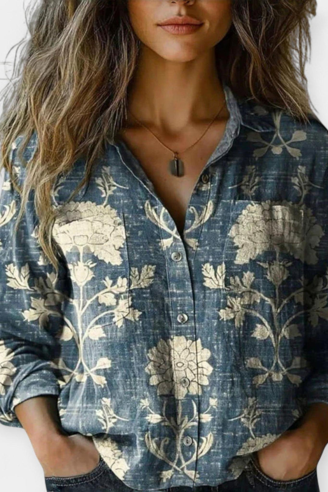 Mille | Vintage mønstret bluse