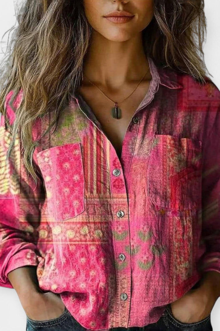 Mille | Vintage mønstret bluse