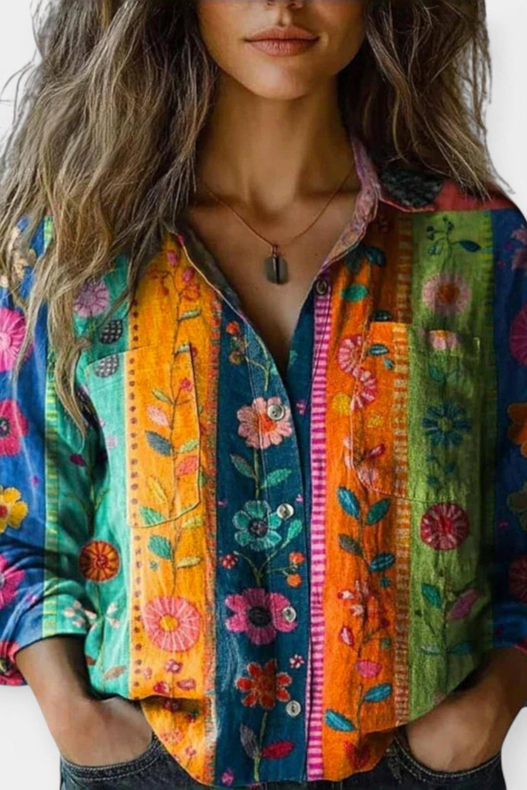 Mille | Vintage mønstret bluse