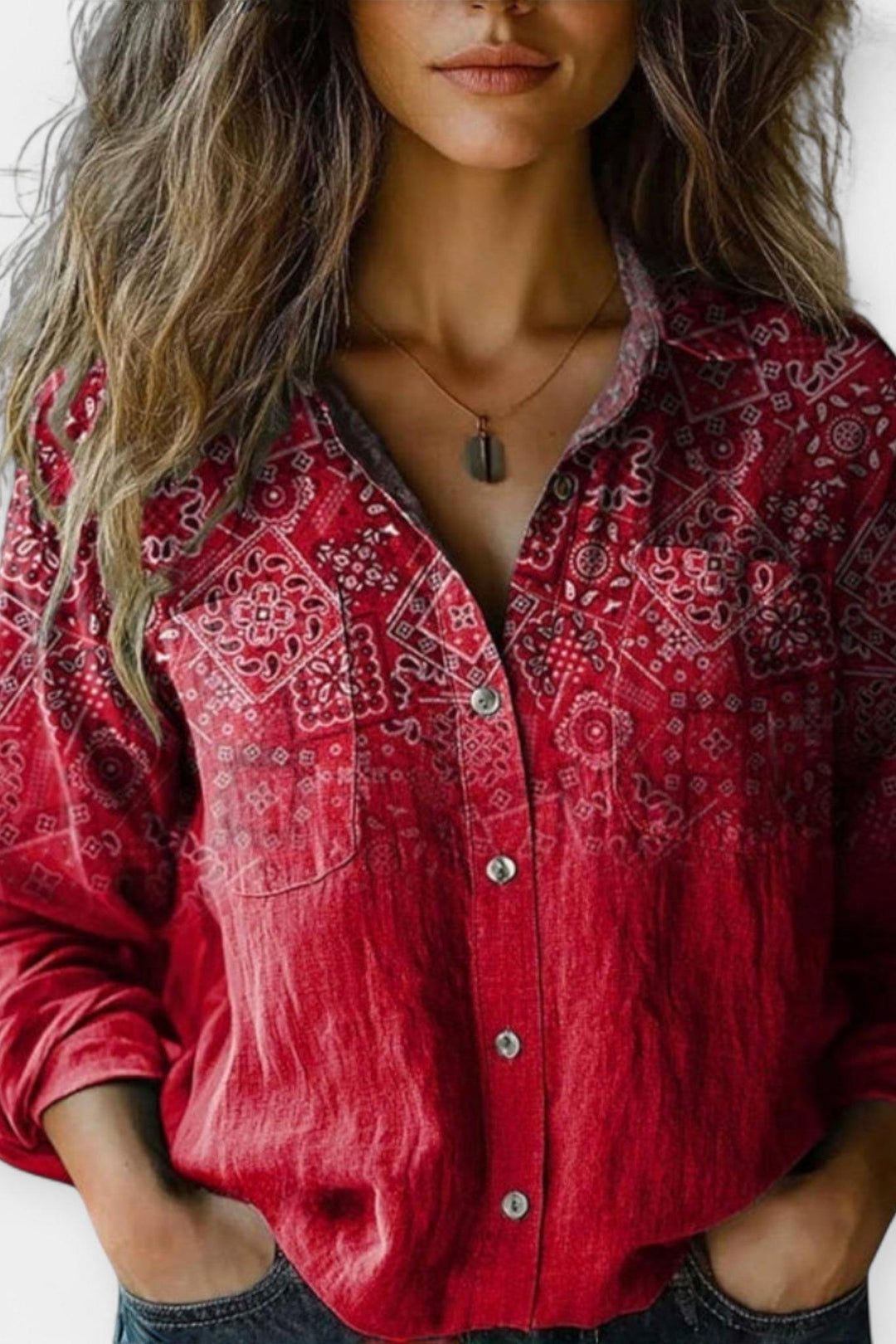 Mille | Vintage mønstret bluse