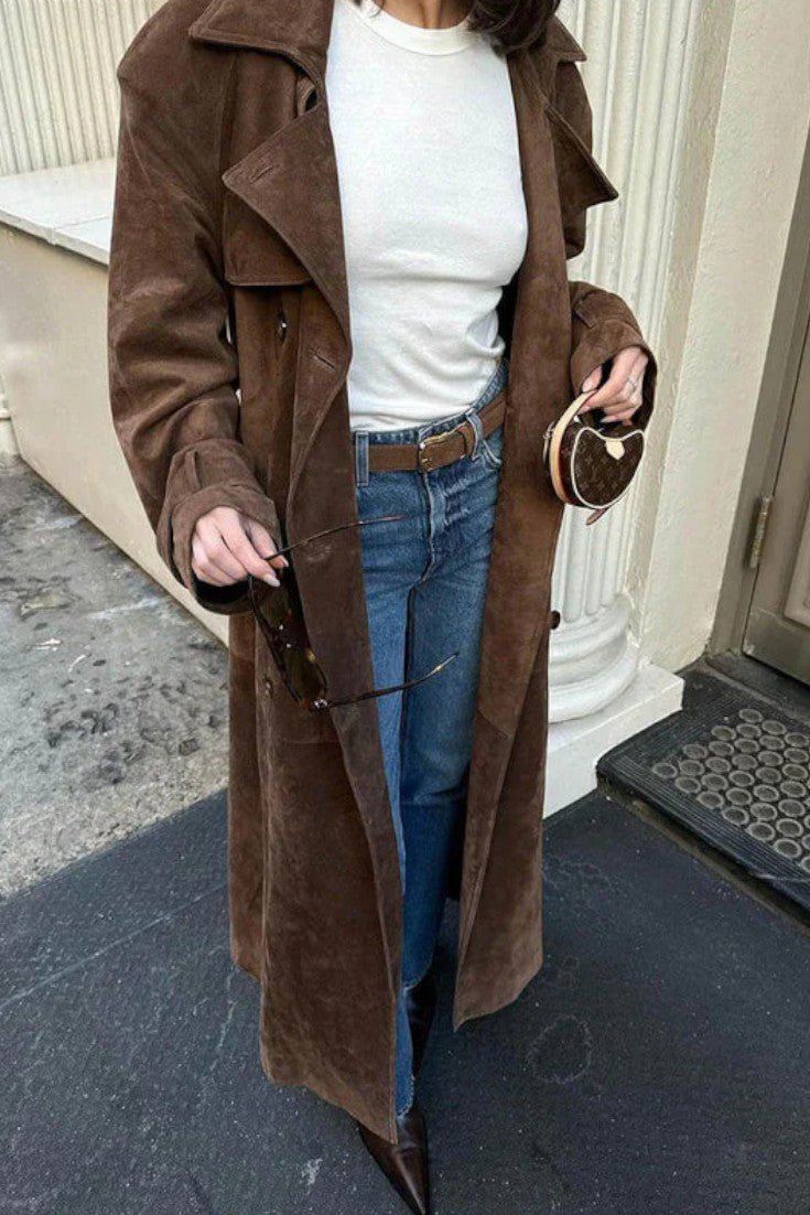 Mille™ | Elegant ruskind trenchcoat