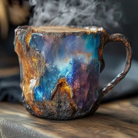 Kaffekopper med Indlejrede Mineral Krystaller