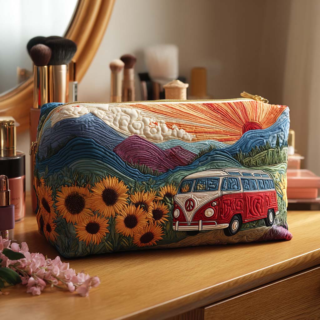 Makeuptaske "Solsikkemark"