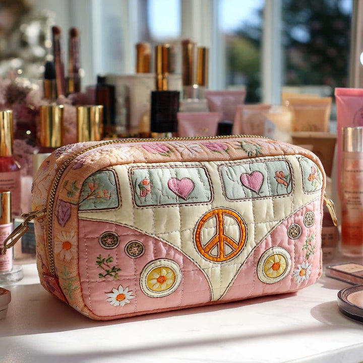 Makeuptaske "Lyserøde Blomster"