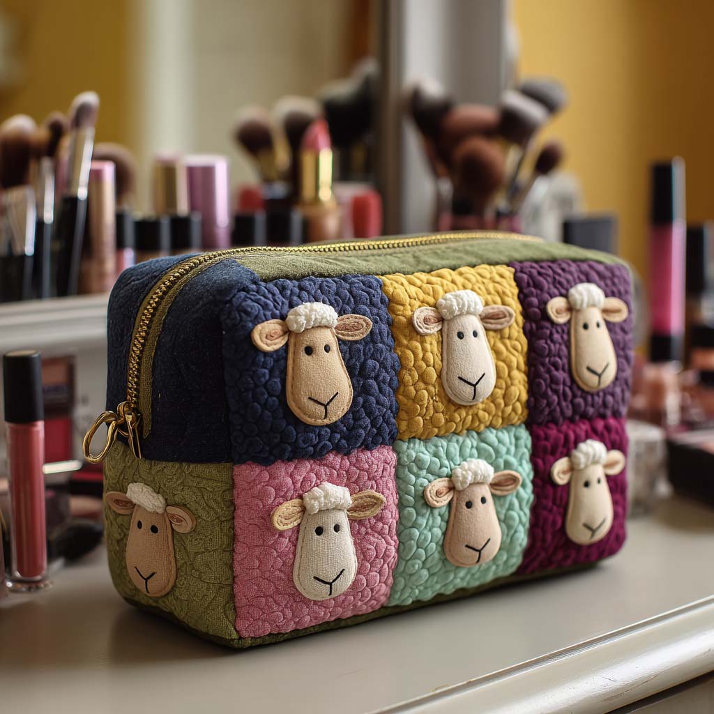 Makeuptaske "Fårefamilie"