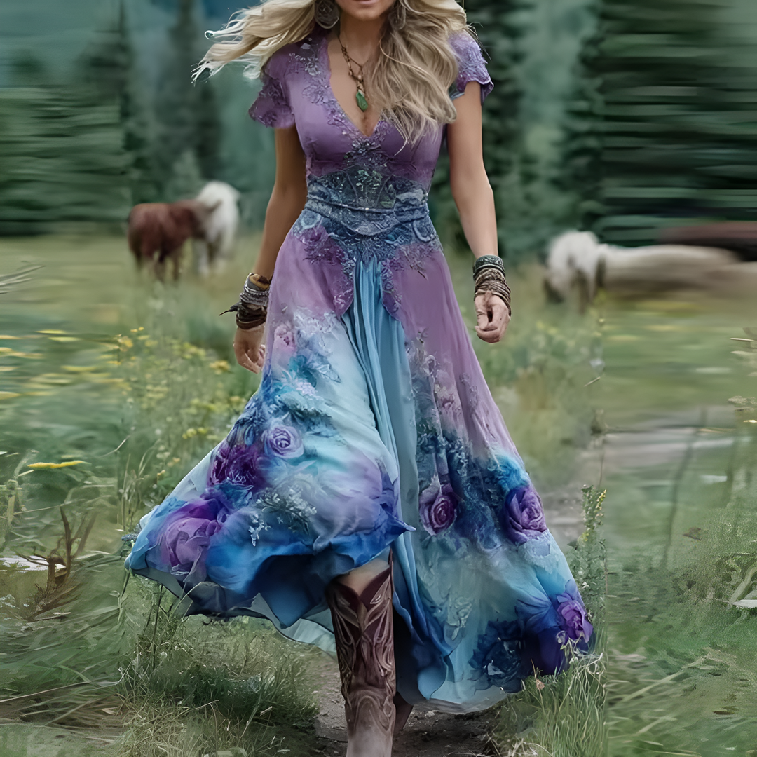 Caitríona - Elegant blomstret kjole