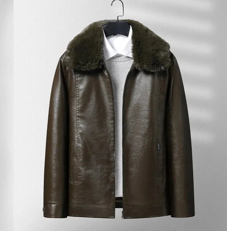 Tykkelse Fleece Læderjakke