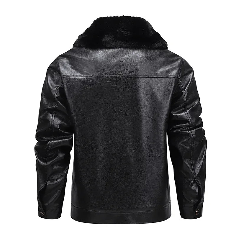 Tykkelse Fleece Læderjakke