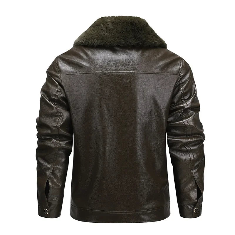 Tykkelse Fleece Læderjakke