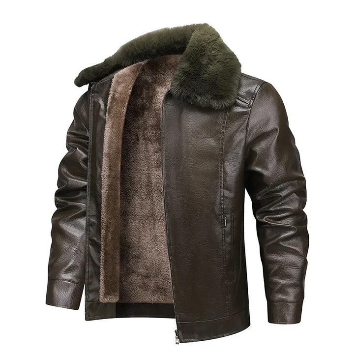 Tykkelse Fleece Læderjakke