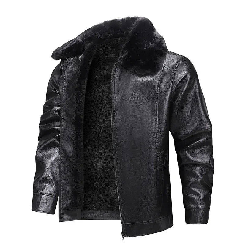 Tykkelse Fleece Læderjakke