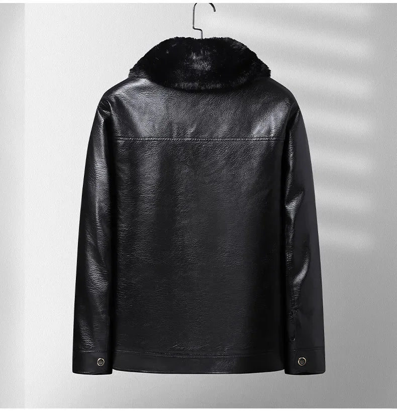 Tykkelse Fleece Læderjakke