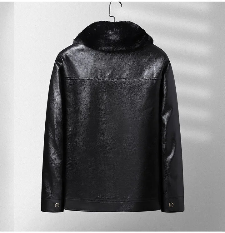 Tykkelse Fleece Læderjakke